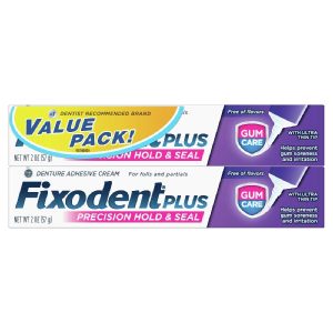 Fixodent Plus Gum Care Superior Hold Denture Adhesive Cream Flavor Free