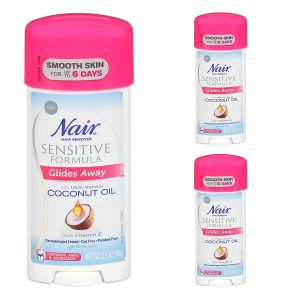 Nair Hair Remover Sensitive Formula Glide Away With Coconut Oil 3.3 Oz