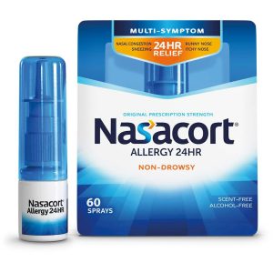 Nasacort Allergy 24HR Relief – 60 Metered Sprays – Non-Drowsy Nasal Allergy Spray