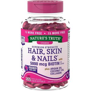 Nature's Truth® Superior Strength Hair, Skin & Nails – 5000 mcg Biotin (Liquid Softgels)
