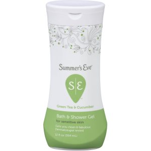 Summer's Eve Bath & Shower Gel, For Sensitive Skin, Green Tea & Cucumber 12 Oz