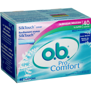 O.b. Pro Comfort Tampons, Multi-Pack, 40-Count Packages