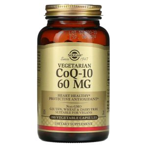 Solgar CoQ-10, 60 Mg, Coenzyme, Vegetarian, 180 Vegetable Capsules