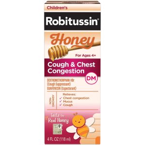 Robitussin For Ages 4+ Children's Honey Cough & Chest Congestion 4 Fl Oz