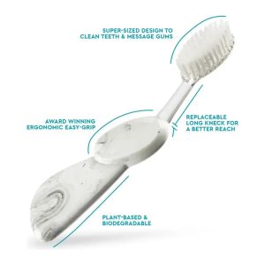 Radius Big Brush Replaceable Soft Head Left Hand Toothbrush (Assorted Colors)