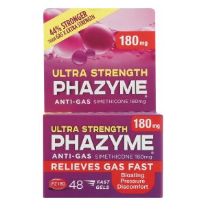 Phazyme Ultra Strength Gas & Bloating Relief, Works In Minutes, 48 Fast Gels