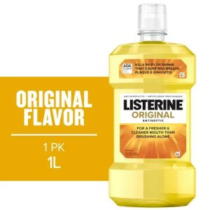 Listerine Original Antiseptic Mouthwash for Bad Breath & Plaque - 1L