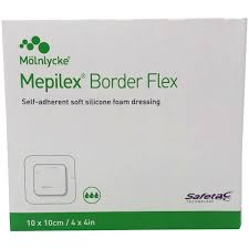 Mepilex Border 4x4 Adhesive Foam Dressing with Safetac Technology 5 ct Box