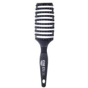 The Flex Brush XL Mixed Bristle Vent Brush with Boar & Nylon Pins, Black