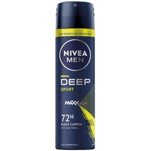 NIVEA MEN DEEP Sport MaxxTech 72h Anti-Perspirant Black Carbon & Anti-Bacterial Spray 150 ml