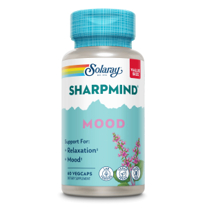 Solaray SharpMind Mood Support Supplement, Nootropic for Relaxation and Stress Relief, Zembrin, Holy Basil, Lithium Orotate 5mg, Organic Reishi Mushroom, 60 Day Guarantee, 30 Servings, 30 VegCaps