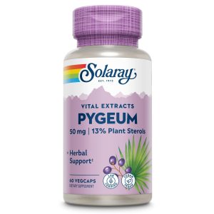 Solaray Pygeum Bark Extract 50mg Healthy Prostate Support Guaranteed to Contain 6.5mg Total Plant Sterols Non-GMO 60 VegCaps